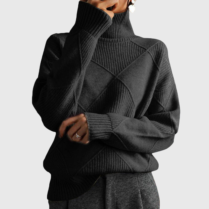 Willow™ | Geometric Pattern Turtleneck Sweater