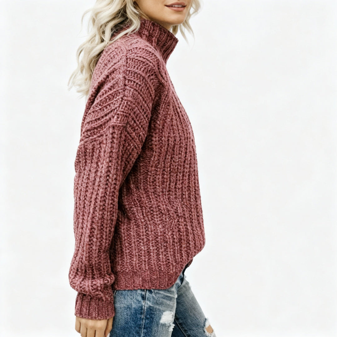 Ximena™ | Chunky Cable Knit Turtleneck Sweater