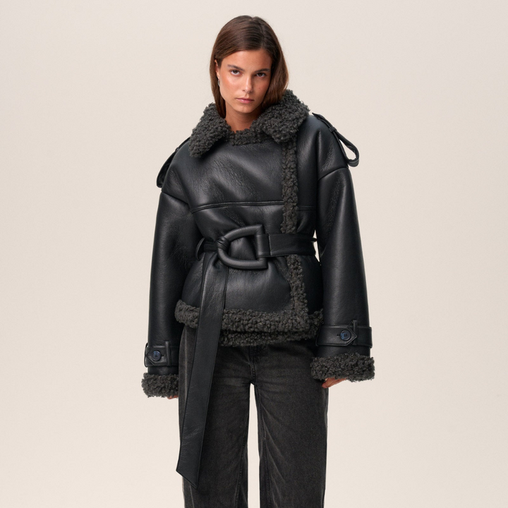 Emma™ | Belted Shearling Coat