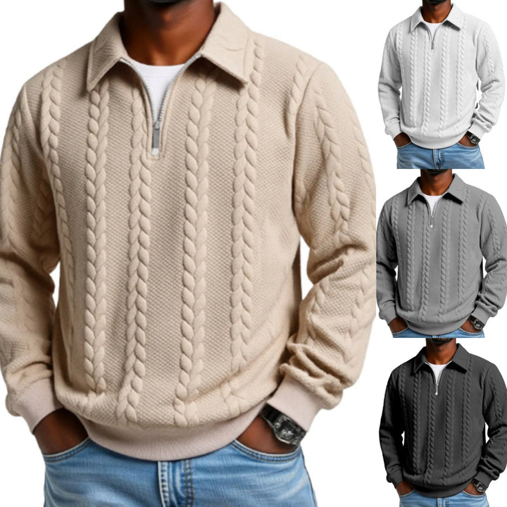 Adam™ | Cable Knit Zip-Collar Sweater