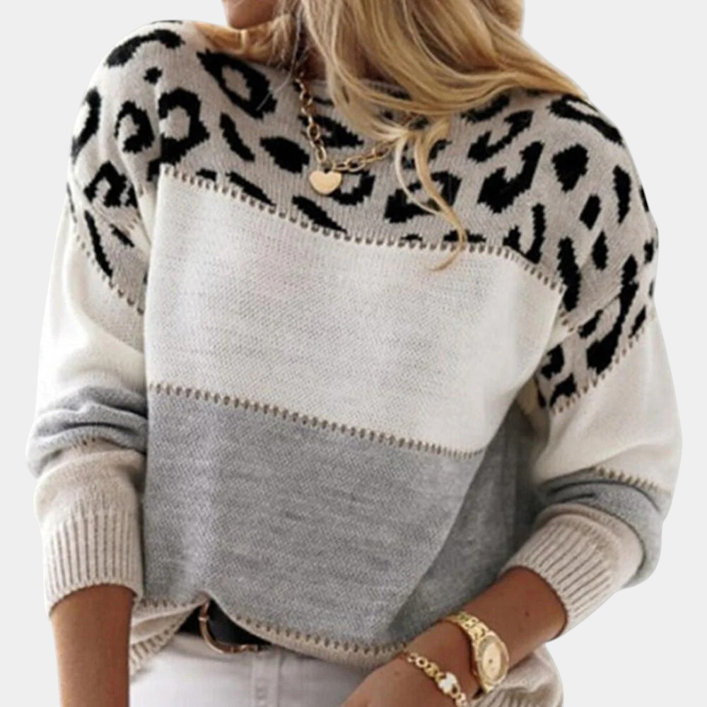 Ursula™ | Leopard Print and Color-Block Sweater