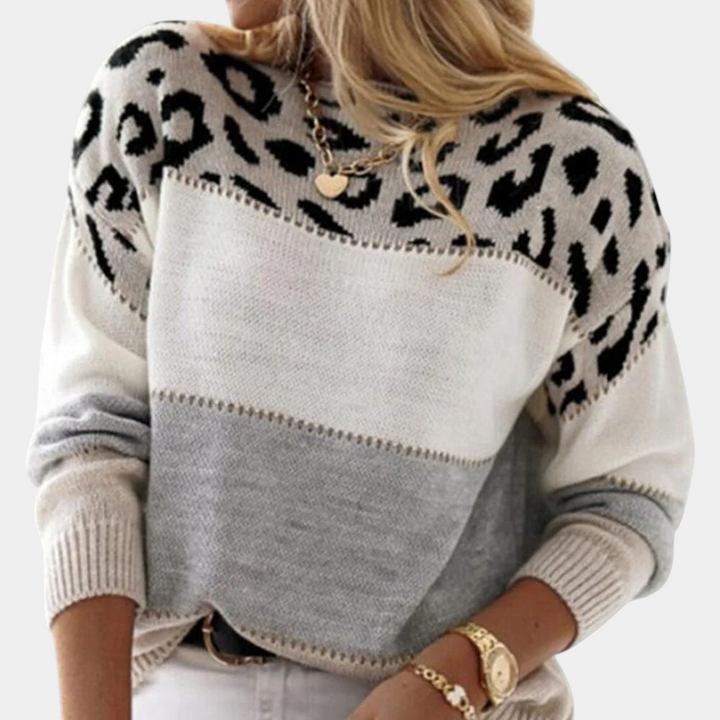 Ursula™ | Leopard Print and Color-Block Sweater