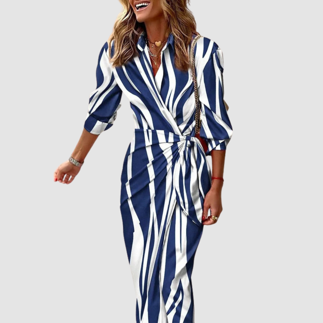 Cecilia™ Elegant Striped Dress