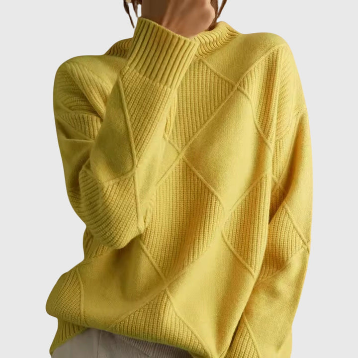 Willow™ | Geometric Pattern Turtleneck Sweater