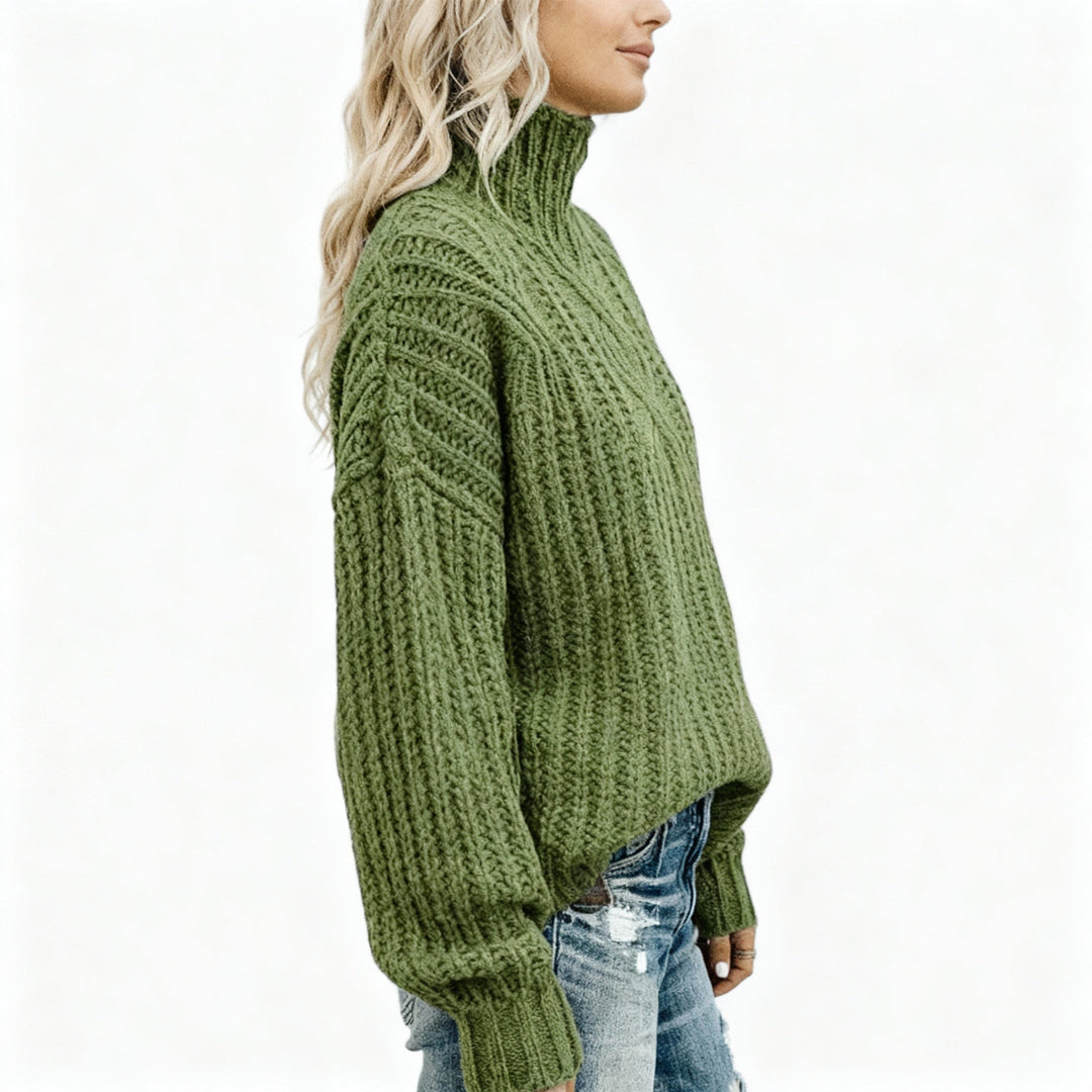 Ximena™ | Chunky Cable Knit Turtleneck Sweater