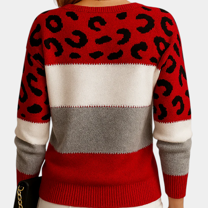 Ursula™ | Leopard Print and Color-Block Sweater