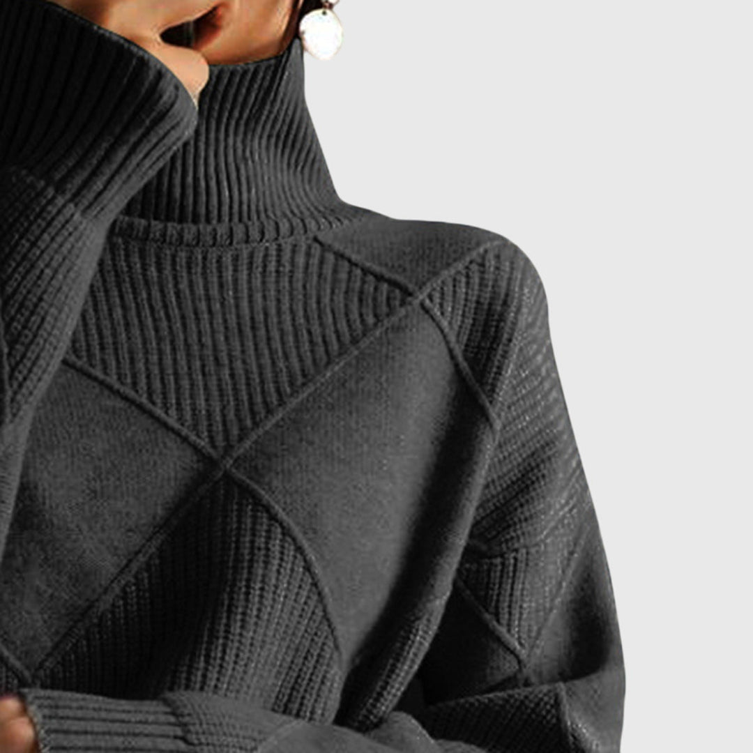 Willow™ | Geometric Pattern Turtleneck Sweater