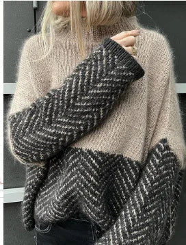 Lucia™ | Two-Tone Geometric Knit Sweater