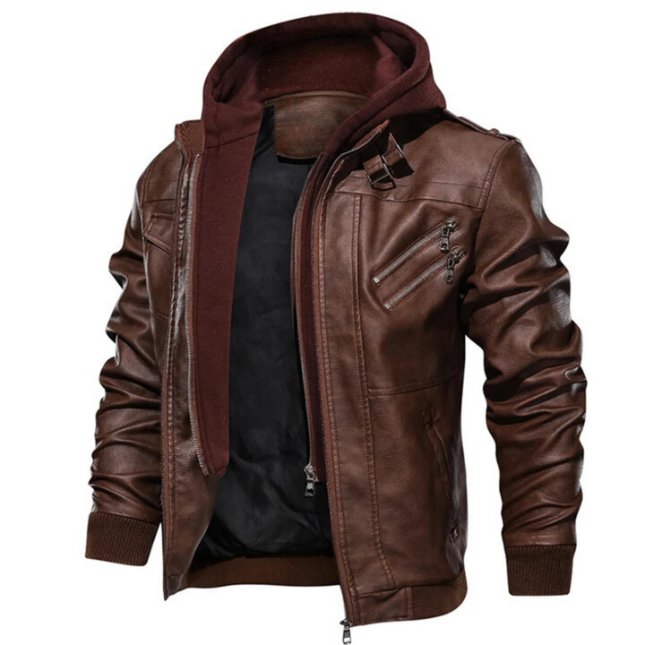 Herovyn™ | Heritage Hooded Leather Jacket