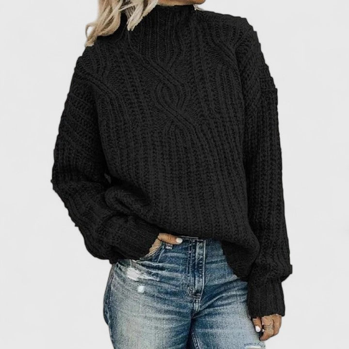 Ximena™ | Chunky Cable Knit Turtleneck Sweater