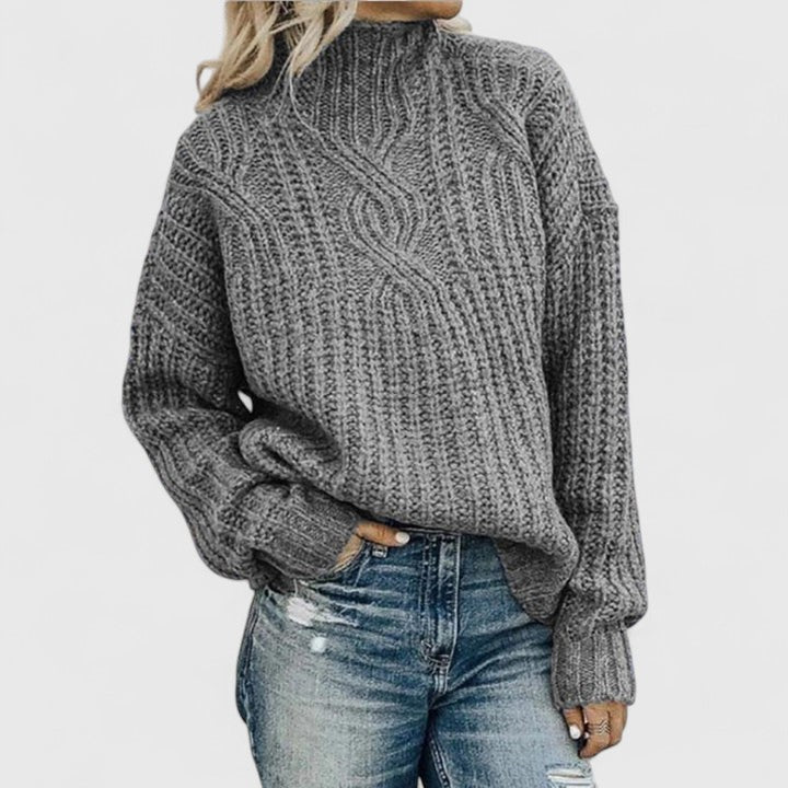 Ximena™ | Chunky Cable Knit Turtleneck Sweater