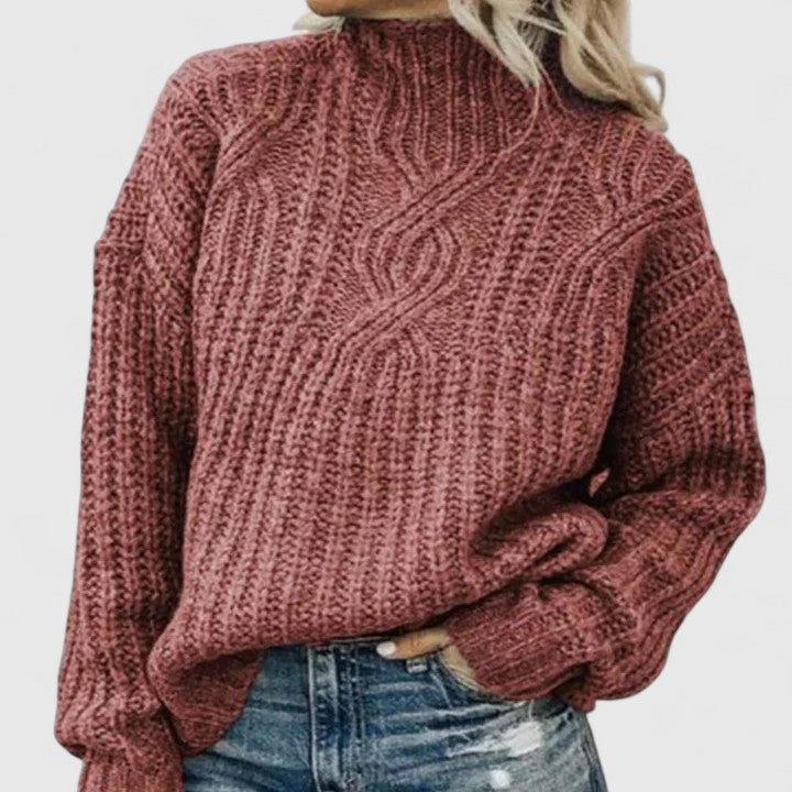 Ximena™ | Chunky Cable Knit Turtleneck Sweater