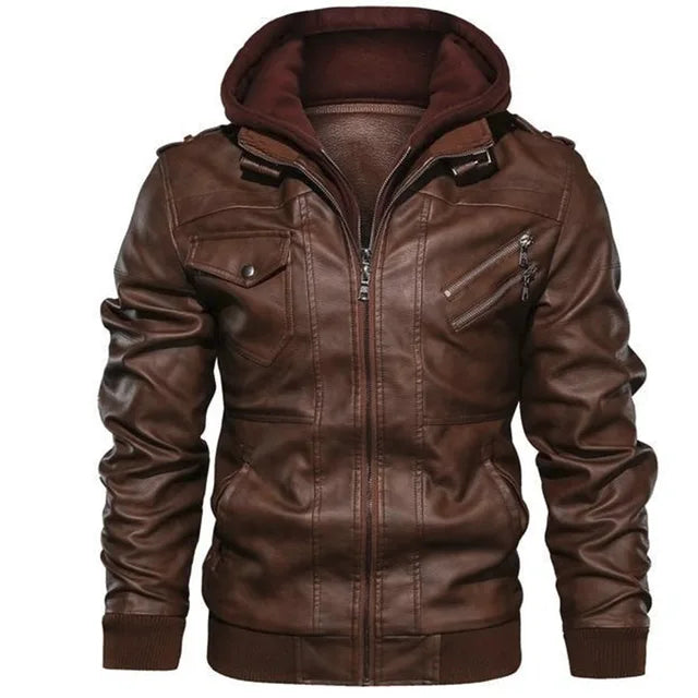 Herovyn™ | Heritage Hooded Leather Jacket