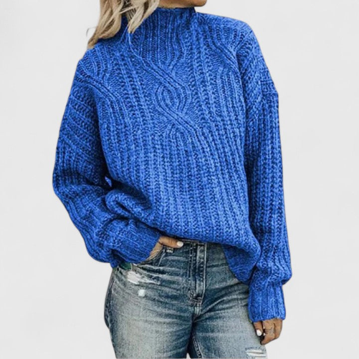 Ximena™ | Chunky Cable Knit Turtleneck Sweater