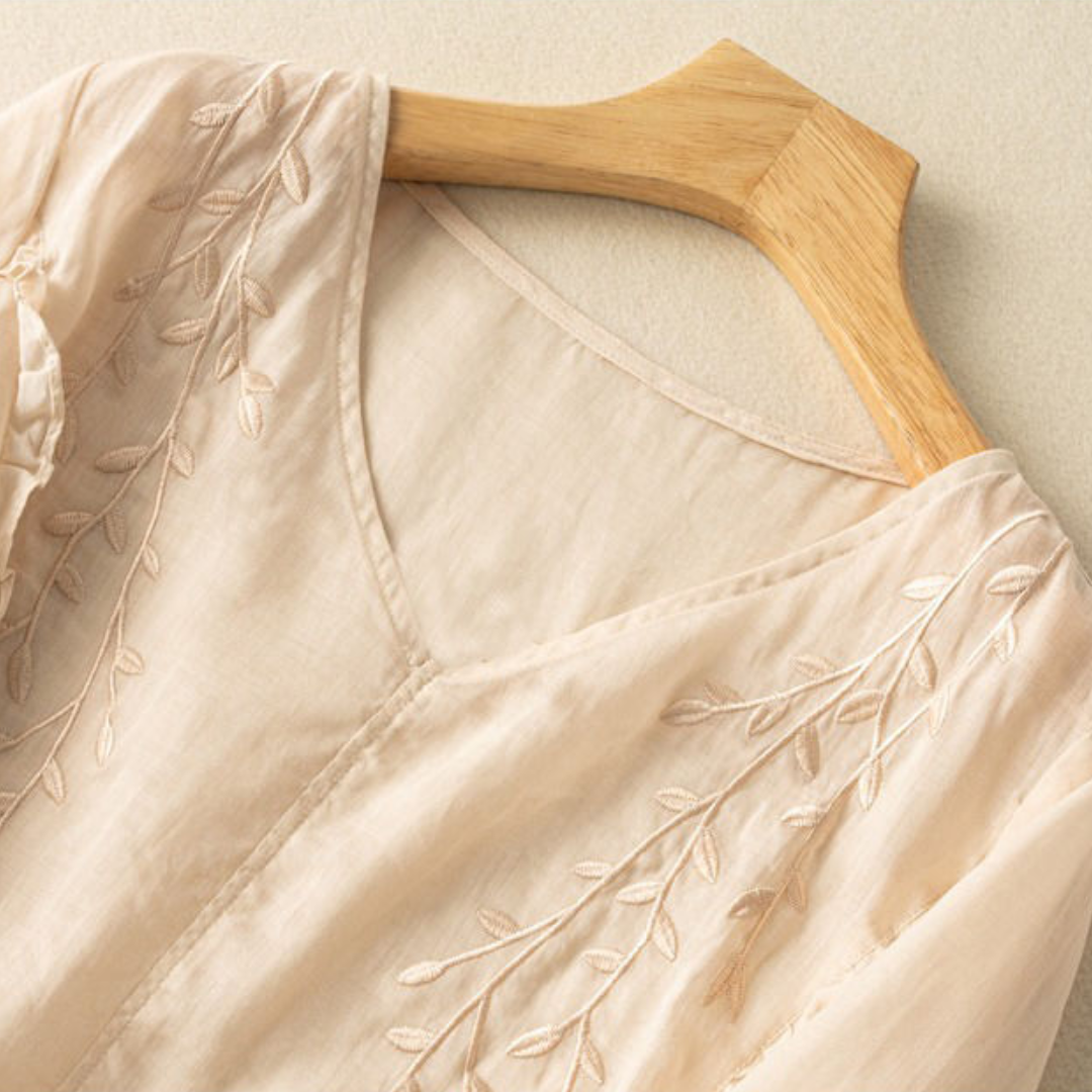 Margarita™ Loose Retro Cotton-Linen Top