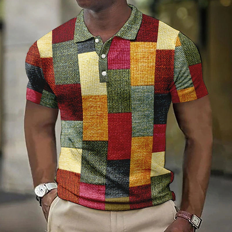 Henry | Stylish Geometric Print Polo Shirt