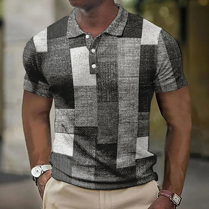 Henry | Stylish Geometric Print Polo Shirt