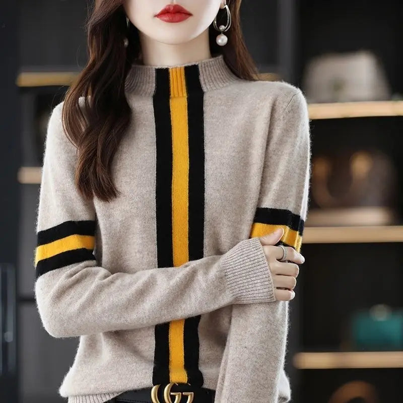 Marie™ | Striped High-Neck Sweater