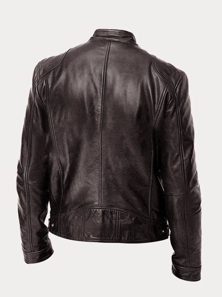 Victor  | Sleek Leather Biker Jacket