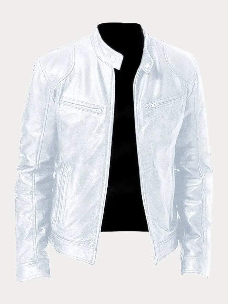 Victor  | Sleek Leather Biker Jacket