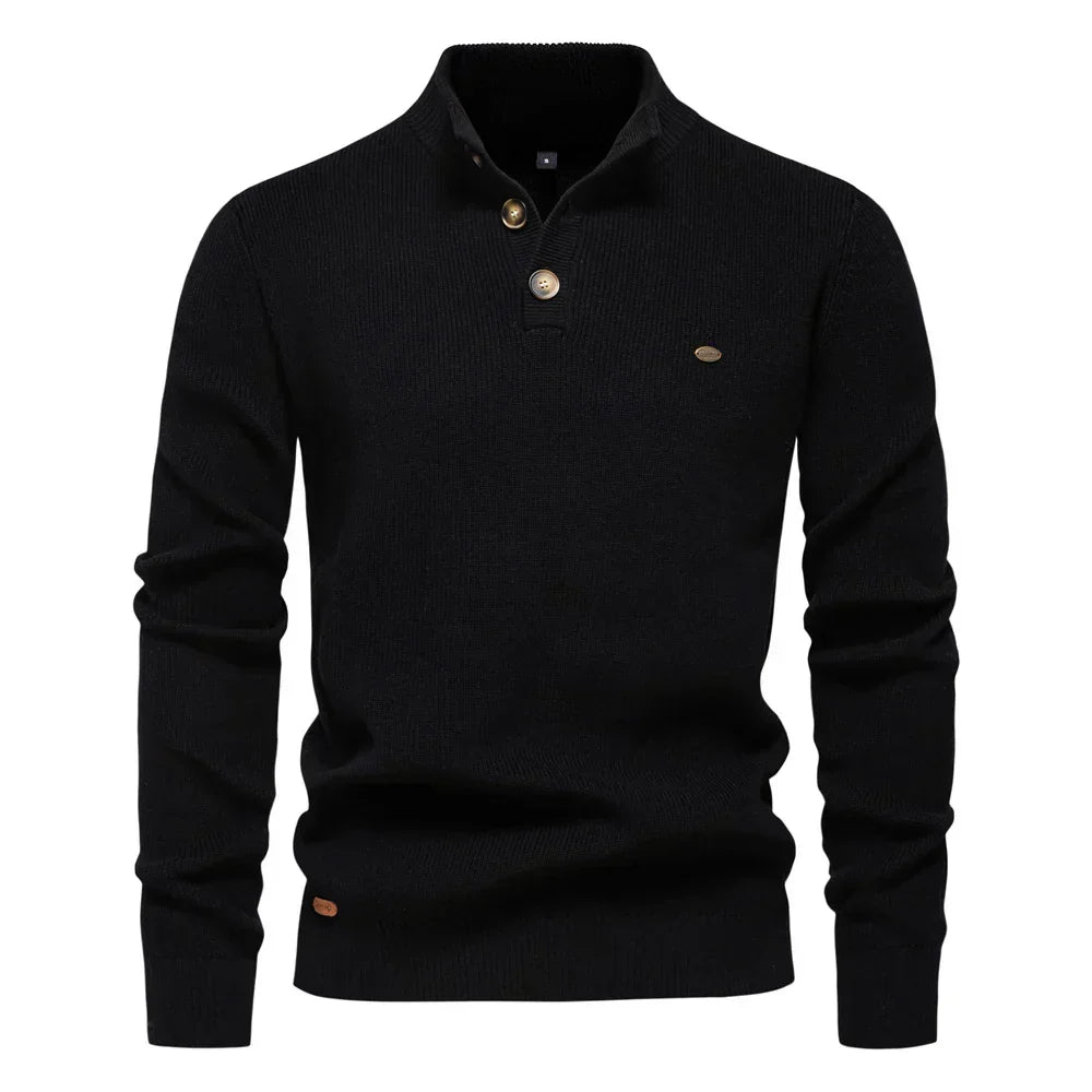 Lukas™ | Button-Neck Knit Sweater