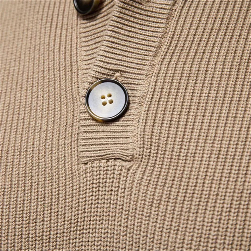 Lukas™ | Button-Neck Knit Sweater
