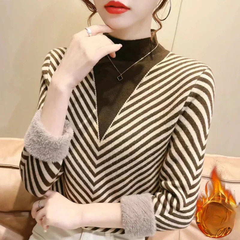 Mary™ | Striped High-Neck Sweater