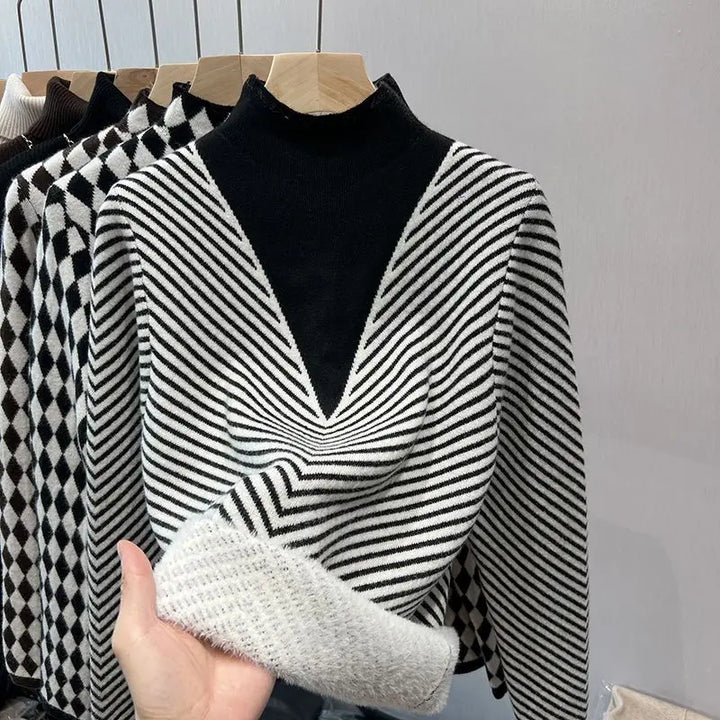 Mary™ | Striped High-Neck Sweater