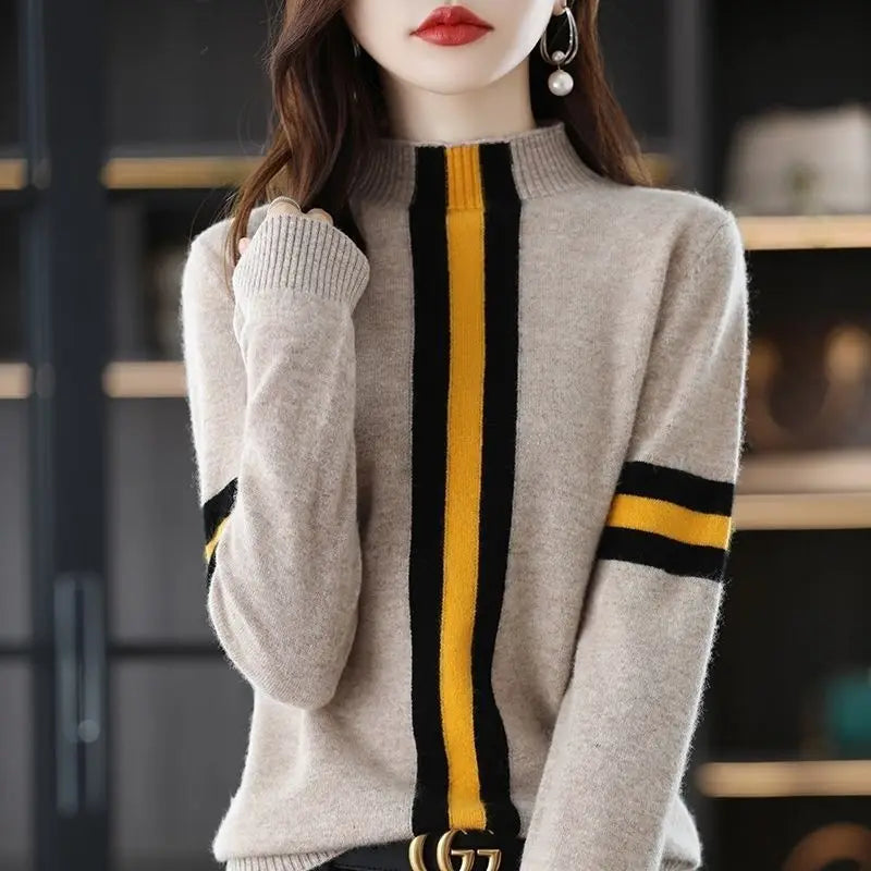 Marie™ | Striped High-Neck Sweater