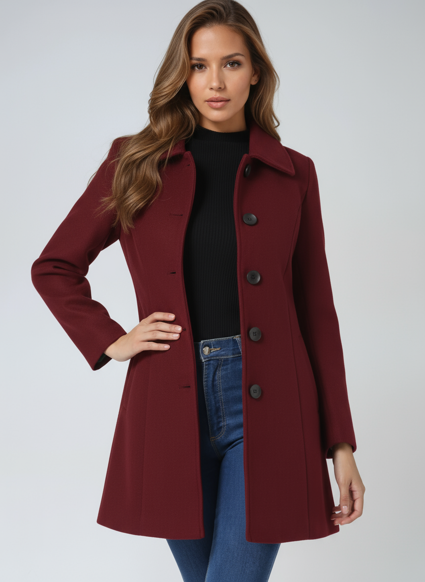 Nicole™ | Classic Button-Up Coat