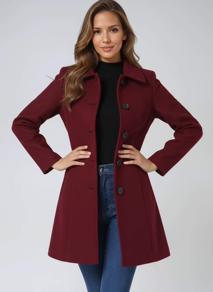 Nicole™ | Classic Button-Up Coat