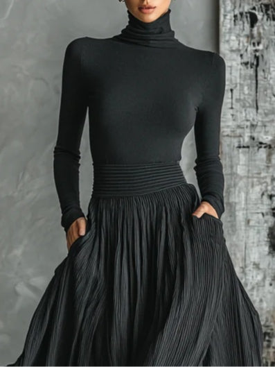 Ellie™ | Pleated Skirt and Fitted Long-Sleeve Top Set