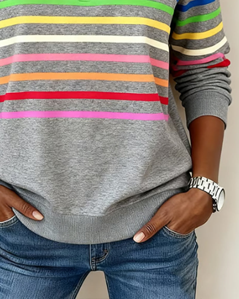 Bianca™ | Rainbow Stripe Zip Pullover