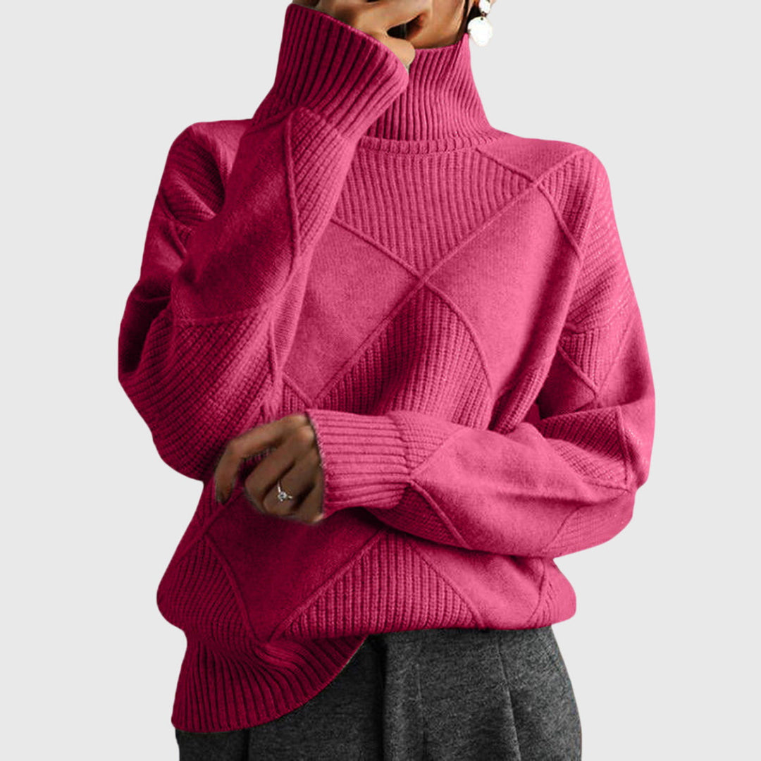 Willow™ | Geometric Pattern Turtleneck Sweater