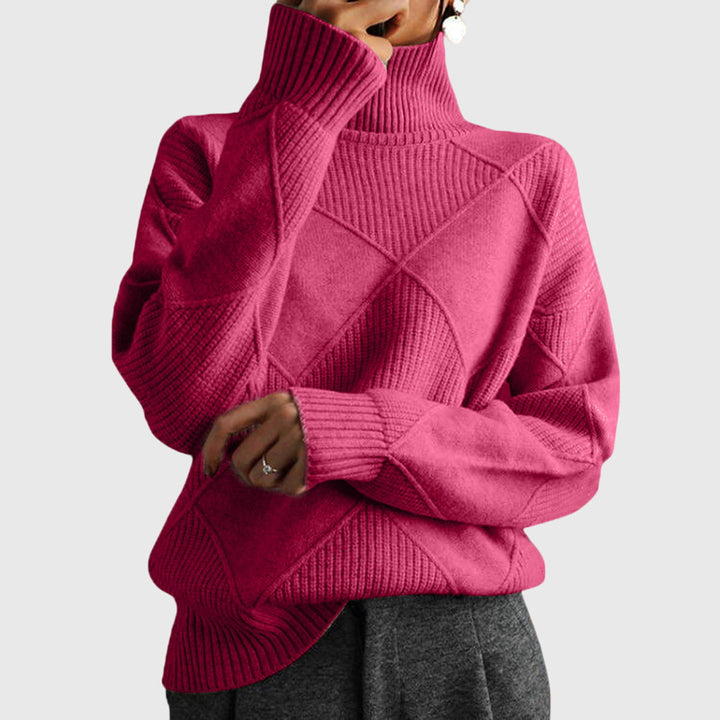 Willow™ | Geometric Pattern Turtleneck Sweater