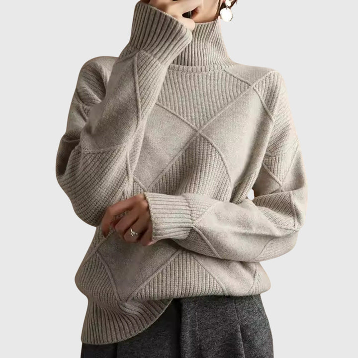 Willow™ | Geometric Pattern Turtleneck Sweater