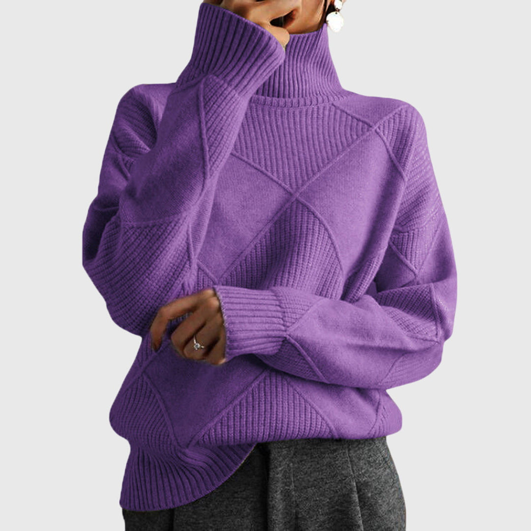 Willow™ | Geometric Pattern Turtleneck Sweater