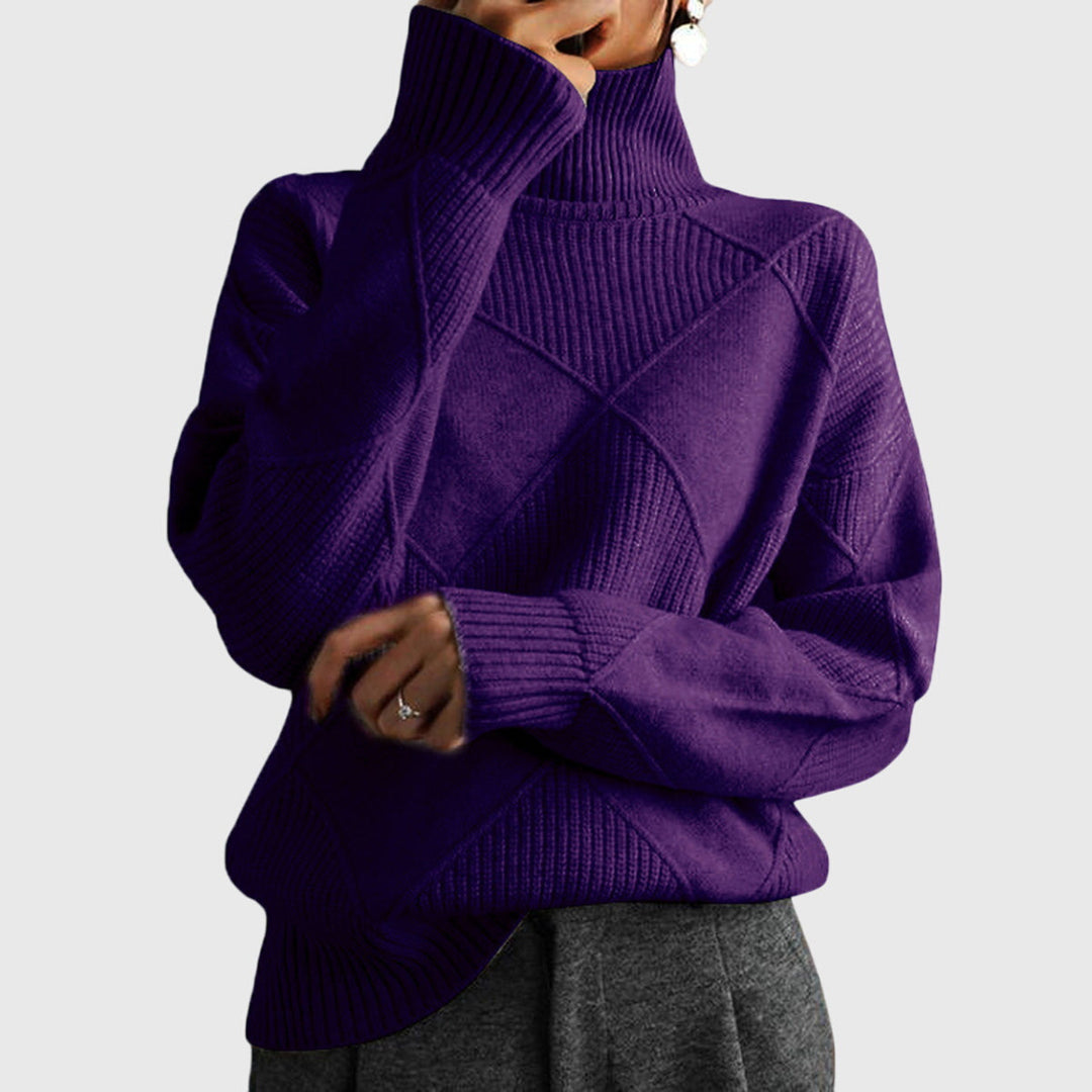 Willow™ | Geometric Pattern Turtleneck Sweater