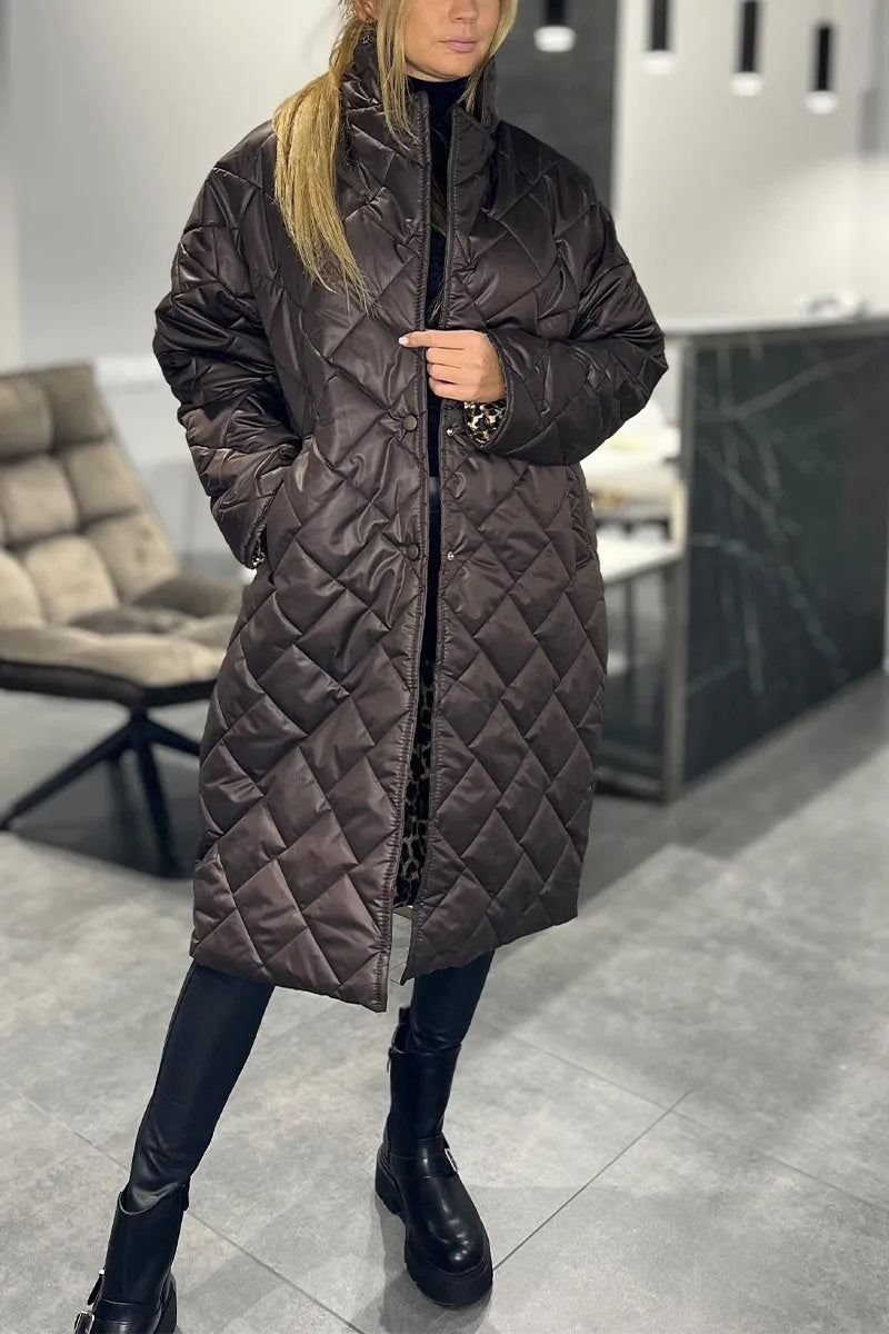 Skylar™ Quilted Mid-Length Reversible Coat