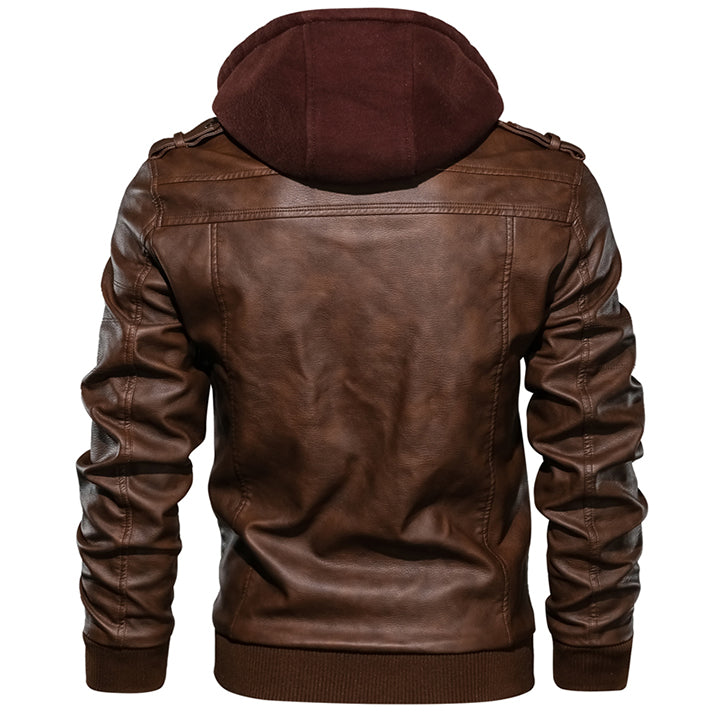 Herovyn™ | Heritage Hooded Leather Jacket
