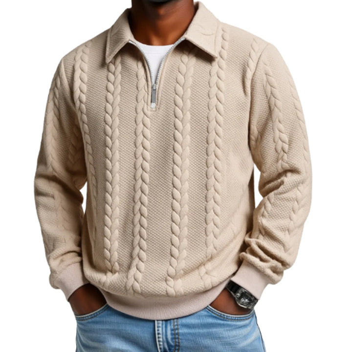 Adam™ | Cable Knit Zip-Collar Sweater