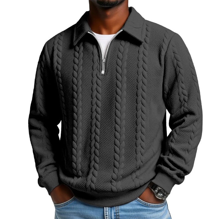 Adam™ | Cable Knit Zip-Collar Sweater