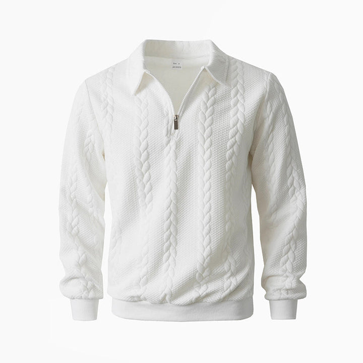 Adam™ | Cable Knit Zip-Collar Sweater