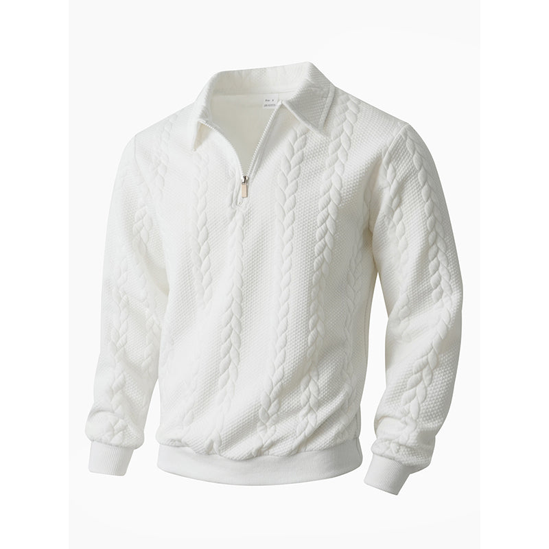 Adam™ | Cable Knit Zip-Collar Sweater