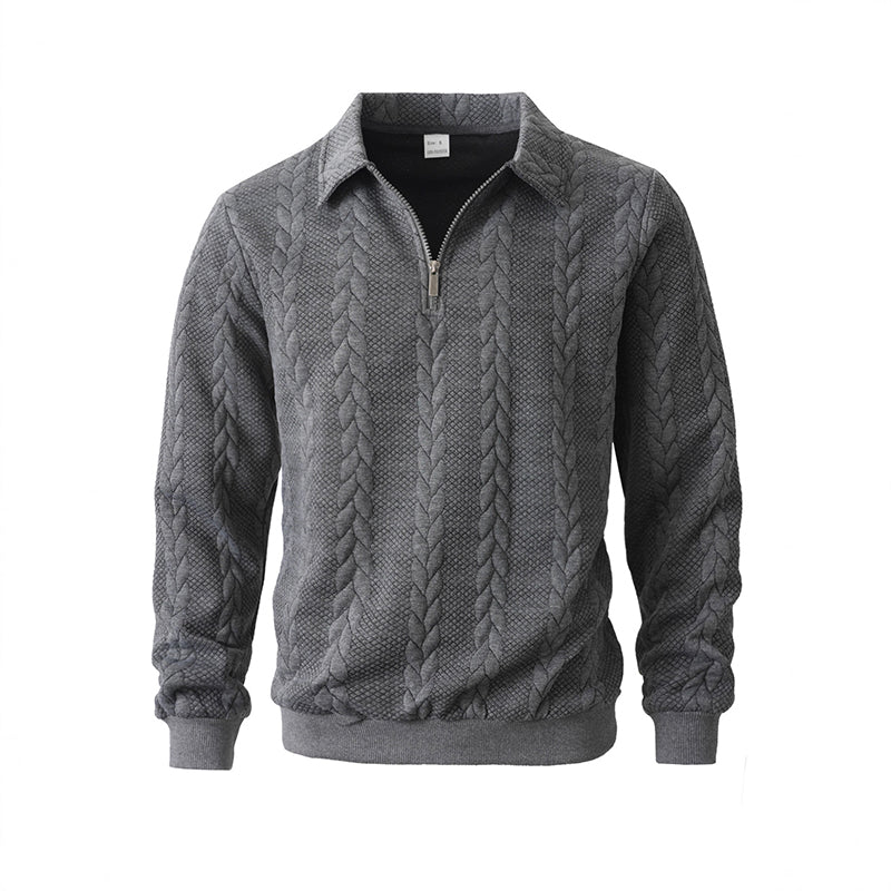 Adam™ | Cable Knit Zip-Collar Sweater