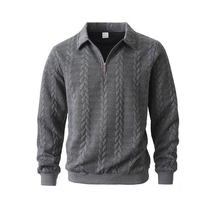 Adam™ | Cable Knit Zip-Collar Sweater