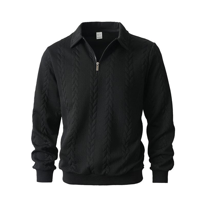 Adam™ | Cable Knit Zip-Collar Sweater