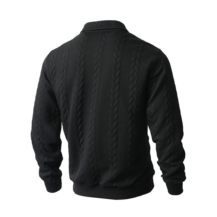 Adam™ | Cable Knit Zip-Collar Sweater