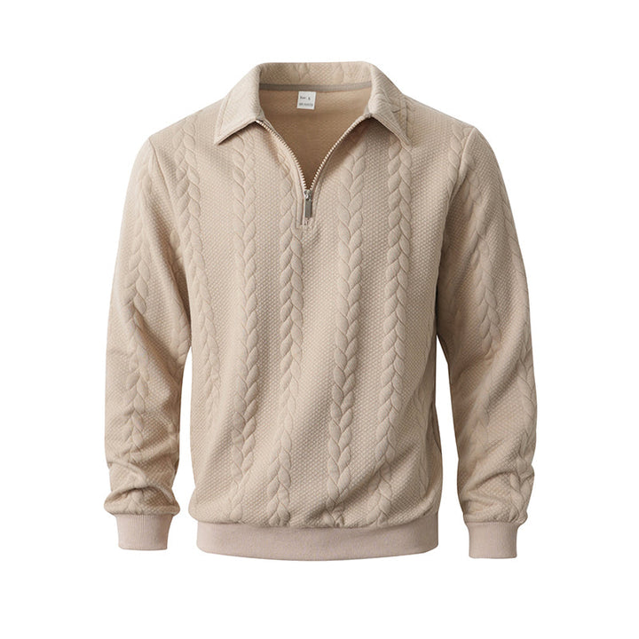 Adam™ | Cable Knit Zip-Collar Sweater